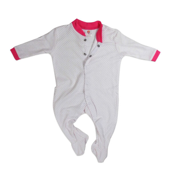 Mini Berry Footed Romper Set Of 3 - White & Pink-4281