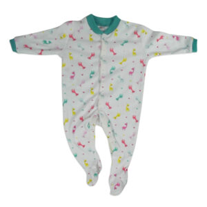 Mini Berry Footed Romper Set Of 3 - Green & White-4326