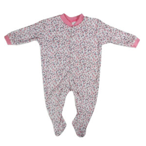 Mini Berry Full Sleeves Footed Romper Set of 3 - Pink & White-4331