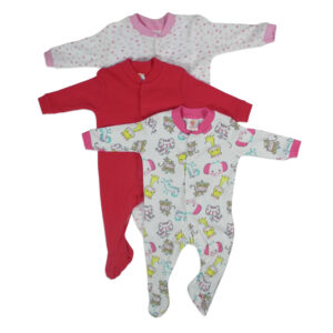 Mini Berry Footed Romper Set of 3 - White & Red-0