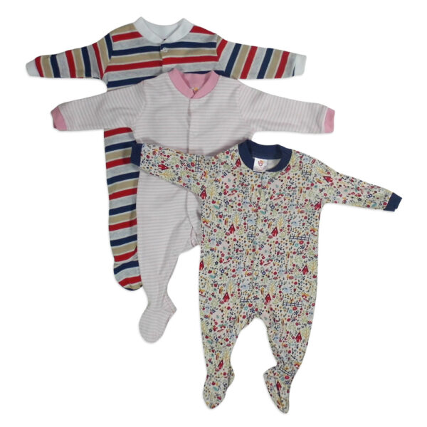 Mini Berry Footed Romper Set of 3 - Assorted-0