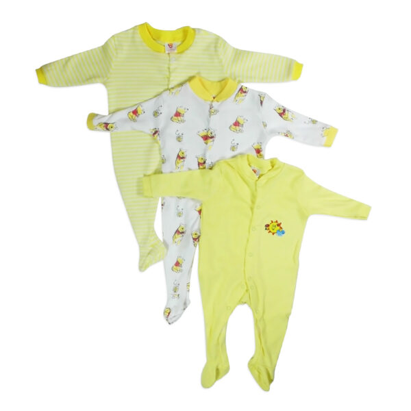 Mini Berry Footed Romper Set of 3 - Yellow & White-0