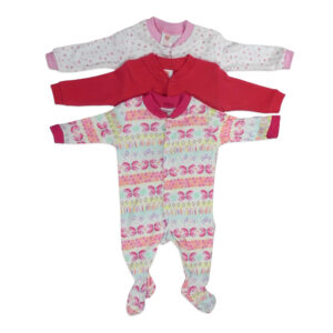 Mini Berry Footed Romper Set of 3 - Pink & Red-0