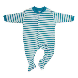 Mini Berry Footed Romper Set of 2 - Blue & White-4700