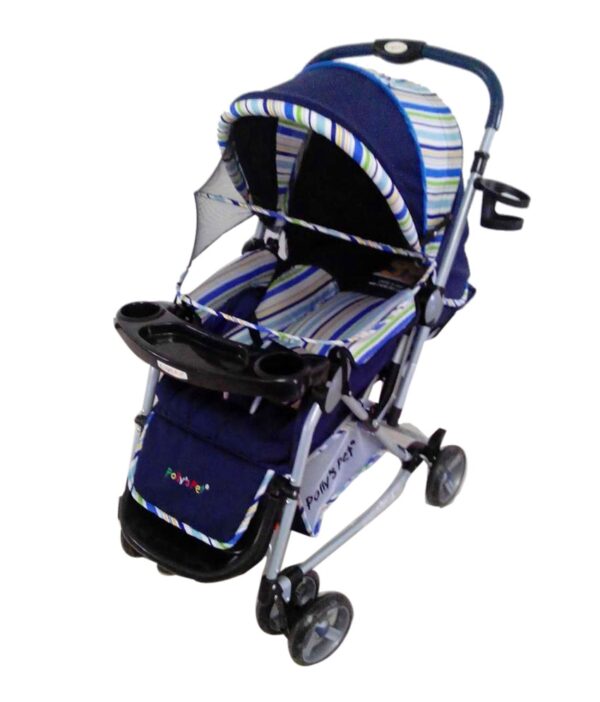 Pollys Pet Baby Rocker Cum Stroller 3051 - Blue-0