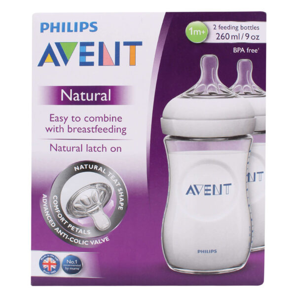 Avent Natural Feeding Bottle Pack Of 2 - 260 ml-0