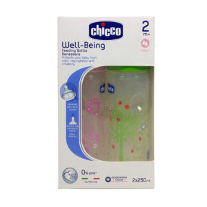 Chicco Well Being Feeding Bottle Benesere 250ml (pink/green)-0