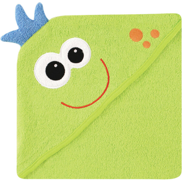 Luvable Friends Hooded Towel with Embroidery - Monster-0