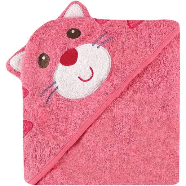 Luvable Friends Hooded Towel with Embroidery - Cat-0