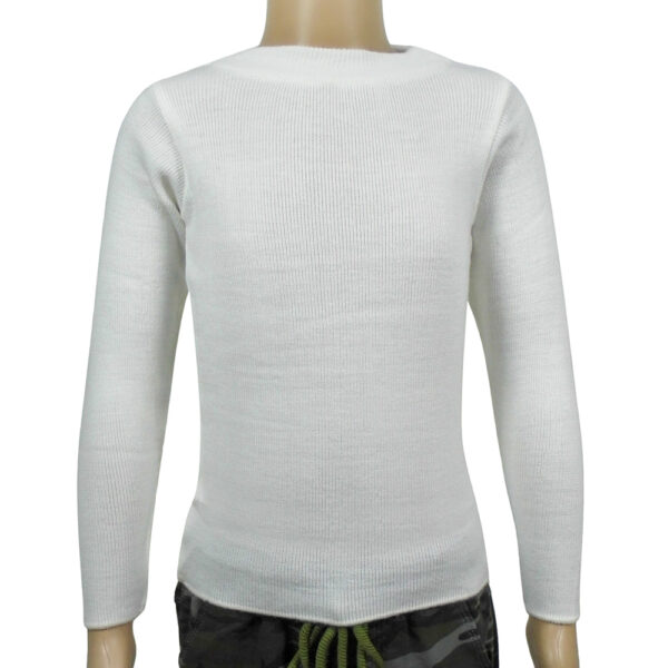 Round Neck Solid White Skivvy-0