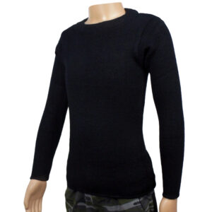 Round Neck Solid Black Skivvy-5051