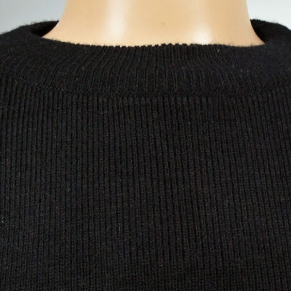 Round Neck Solid Black Skivvy-5049