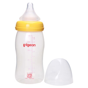 Pigeon Peristaltic Plus Plastic Wide Neck Feeding Bottle Yellow - 240 ml-5972