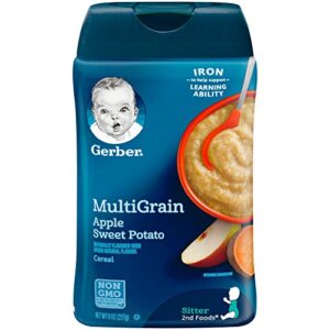 Gerber Multigrain and Apple Sweet Potato Baby Cereal - 227 gm NON GMO-0