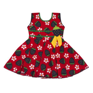 Cotton Frock Red Strawberry Print-0