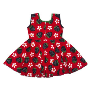 Cotton Frock Red Strawberry Print-5641