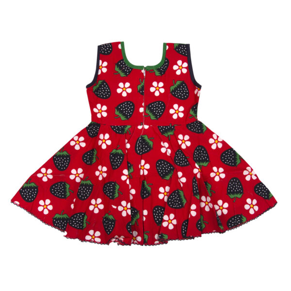 Cotton Frock Red Strawberry Print-5641