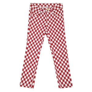 Girls Pants Red And White - Cotton-0