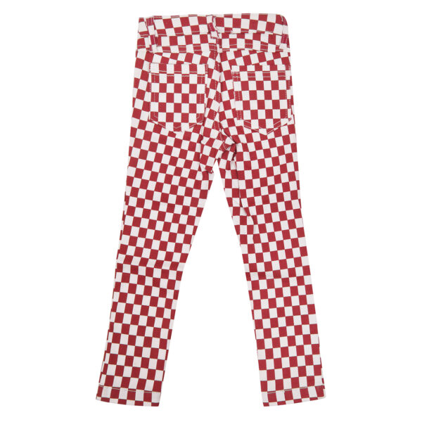 Girls Pants Red And White - Cotton-5516