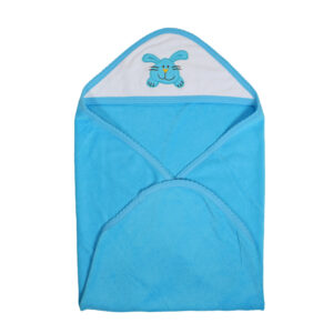 Rabbit Print Hooded Soft Towel - Blue-0