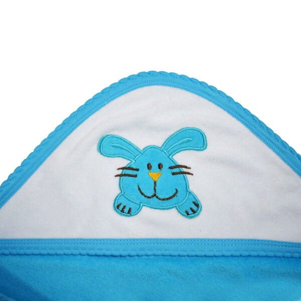 Rabbit Print Hooded Soft Towel - Blue-6201