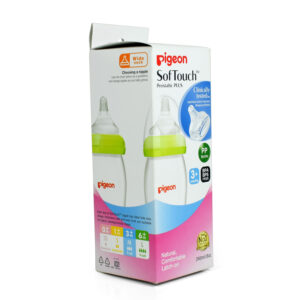 Pigeon Peristaltic Plus Plastic Wide Neck Feeding Bottle Yellow - 240 ml-27551
