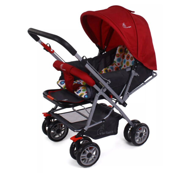 R for Rabbit Lollipop Lite Pram Cum Stroller - Red-32654