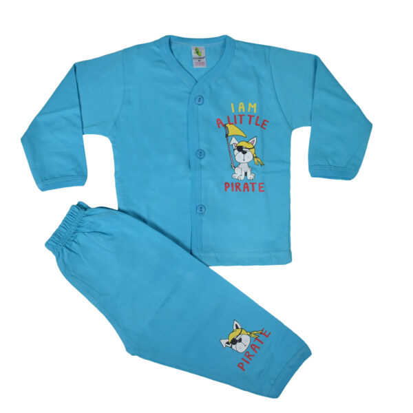 Cucumber Full Sleeves Set - Vest & Pant - Sky Blue-0