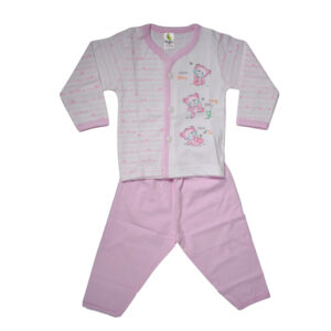 Cucumber Full Sleeves Front Open Set - Pink-0