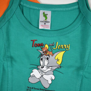 Tom & Jerry Print Cucumber Girls Vest Pack Of 3 - Multi color-6425