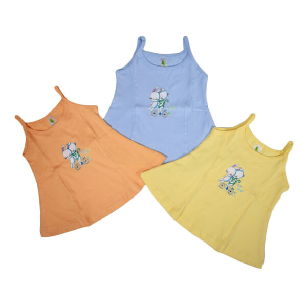 Tom & Jerry Print Cucumber Girls Vest Pack Of 3-0