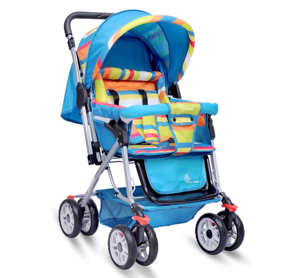 R for Rabbit Lollipop Lite Stroller Cum Pram - Blue Multicolour-0