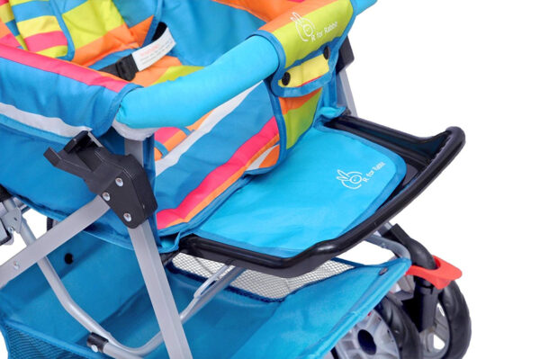 R for Rabbit Lollipop Lite Stroller Cum Pram - Blue Multicolour-32645