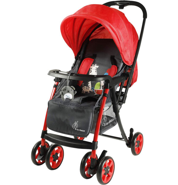 R for Rabbit Poppins Plus An Ideal Pram for Moms - Red & Grey-0