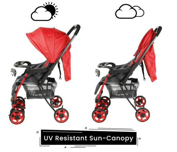 R for Rabbit Poppins Plus An Ideal Pram for Moms - Red & Grey-32673