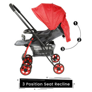 R for Rabbit Poppins Plus An Ideal Pram for Moms - Red & Grey-32674