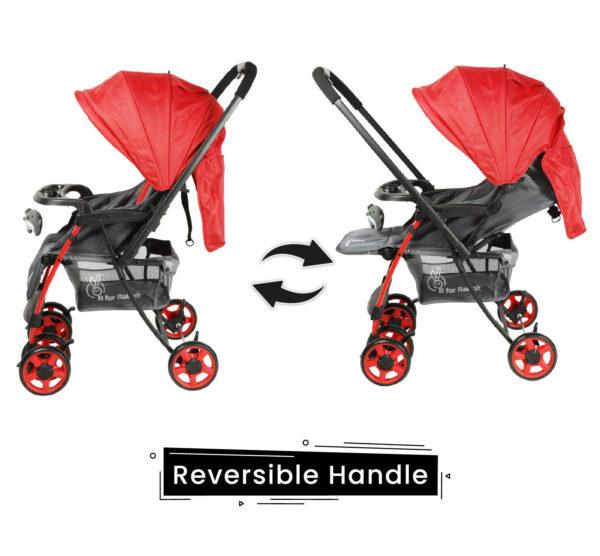 R for Rabbit Poppins Plus An Ideal Pram for Moms - Red & Grey-32676