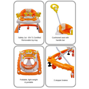 R for Rabbit Candy Floss The Safe Baby Walker - Orange-6928