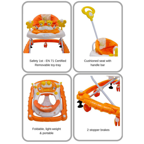 R for Rabbit Candy Floss The Safe Baby Walker - Orange-6928