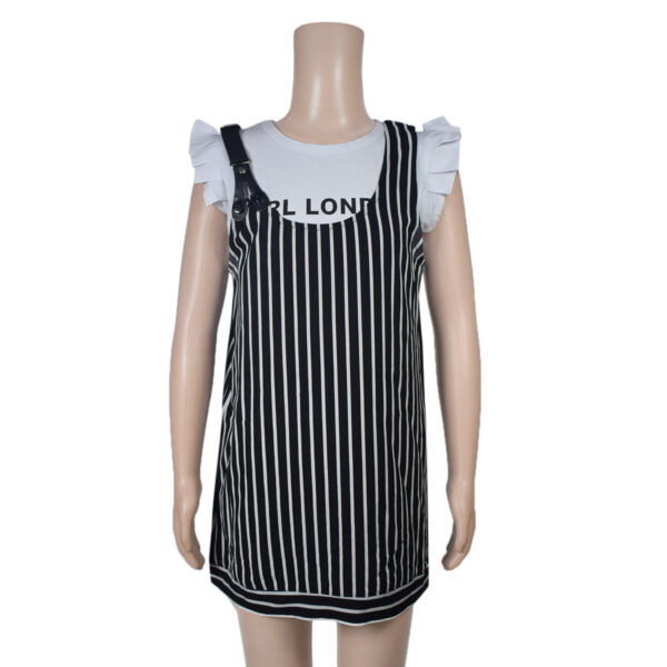 Girls One Dress With T-shirt - Black/White-0