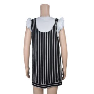 Girls One Dress With T-shirt - Black/White-8465