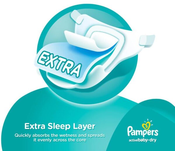 Pampers Active Baby Dry Diapers, 9-16kg, Value Pack - Size 4, 56 Count (Dubai)-8125