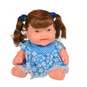 Baby Show-peace & Playing Doll, Brown Hairs - Blue-0