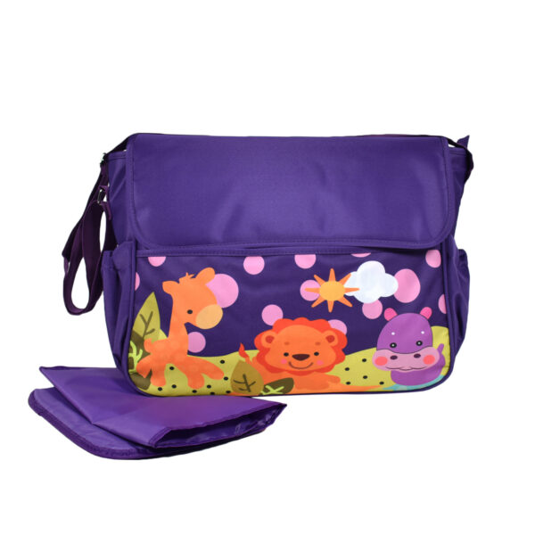 Diaper Bag (Mother Bag) With Free Changing Sheet - Purple-0