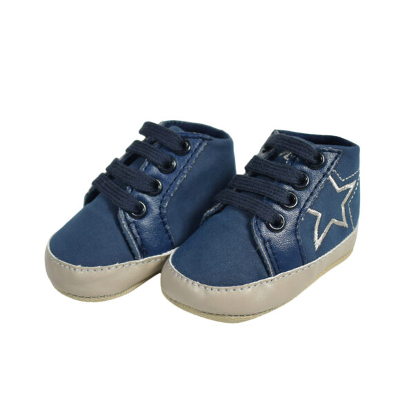 Baby Lases Soft Shoes/Booties - Navy-0