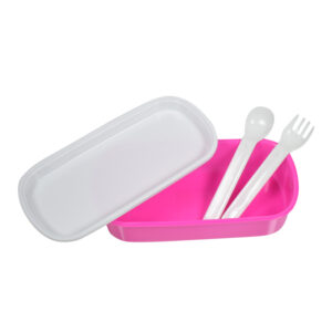 Barbie Princess Lunch Box With Spoon & Fork - Pink-8345