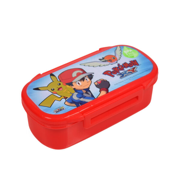 Pokemon Print Lunch Box With Spoon & Fork - Red-0