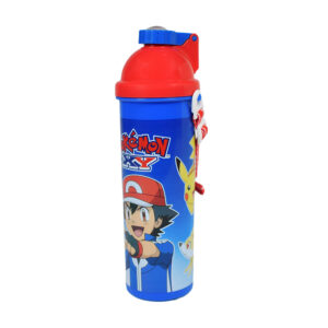 Pokemon Print Straw Water Bottle - Red/Blue-0