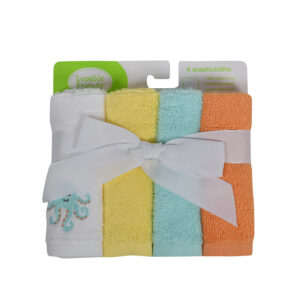 Luvable Friends Washcloths Pack of 4 (Light Shade)-0