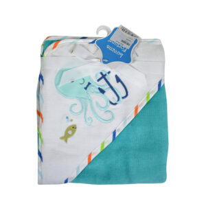 Luvena Fortuna Baby Hooded Towel - Blue-0